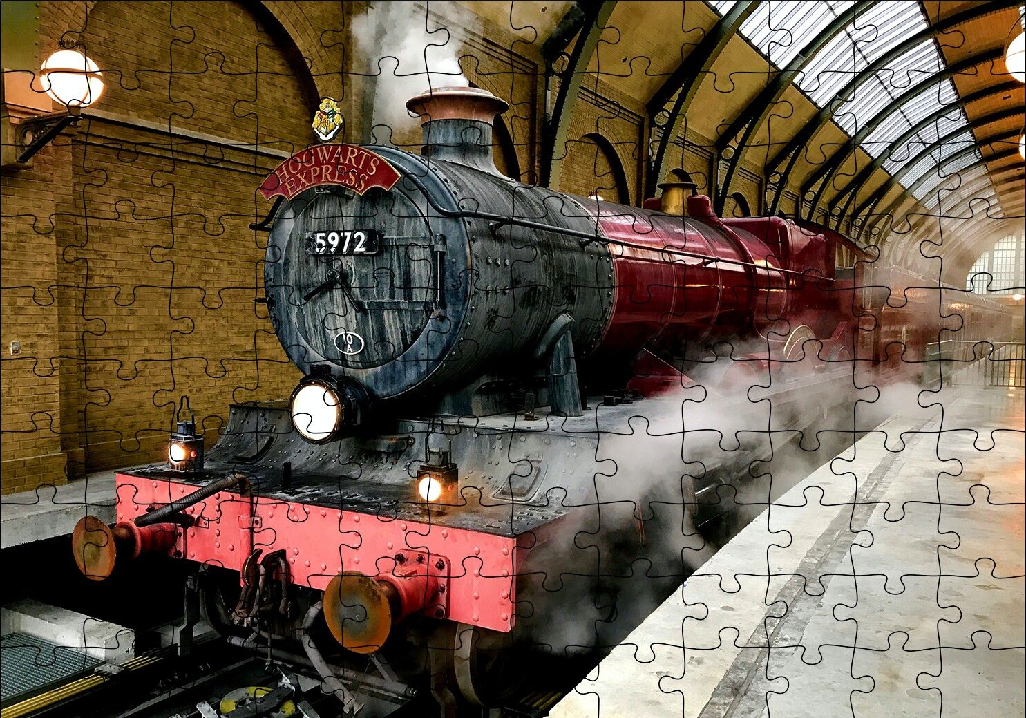 Harry Potter Hogwarts Express Buharlı Tren Puzzle Yapboz MDF Ahşap