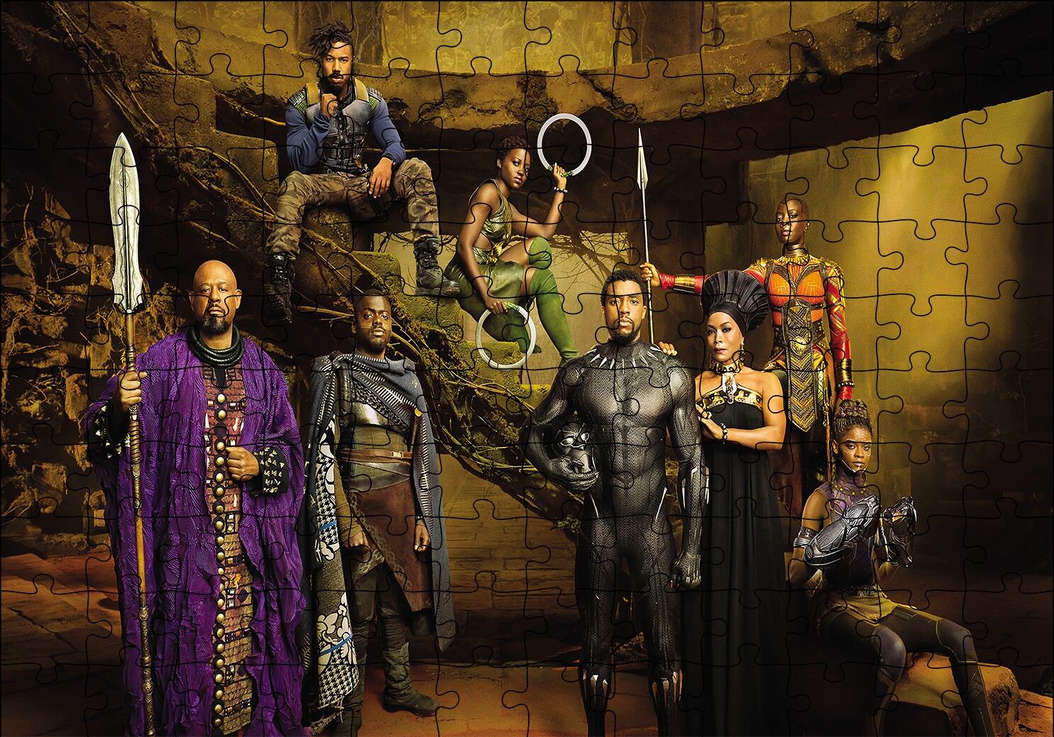 Black Panther ve Arkadaşları Puzzle Yapboz MDF Ahşap 120 Parça 24 cm X 34 cm