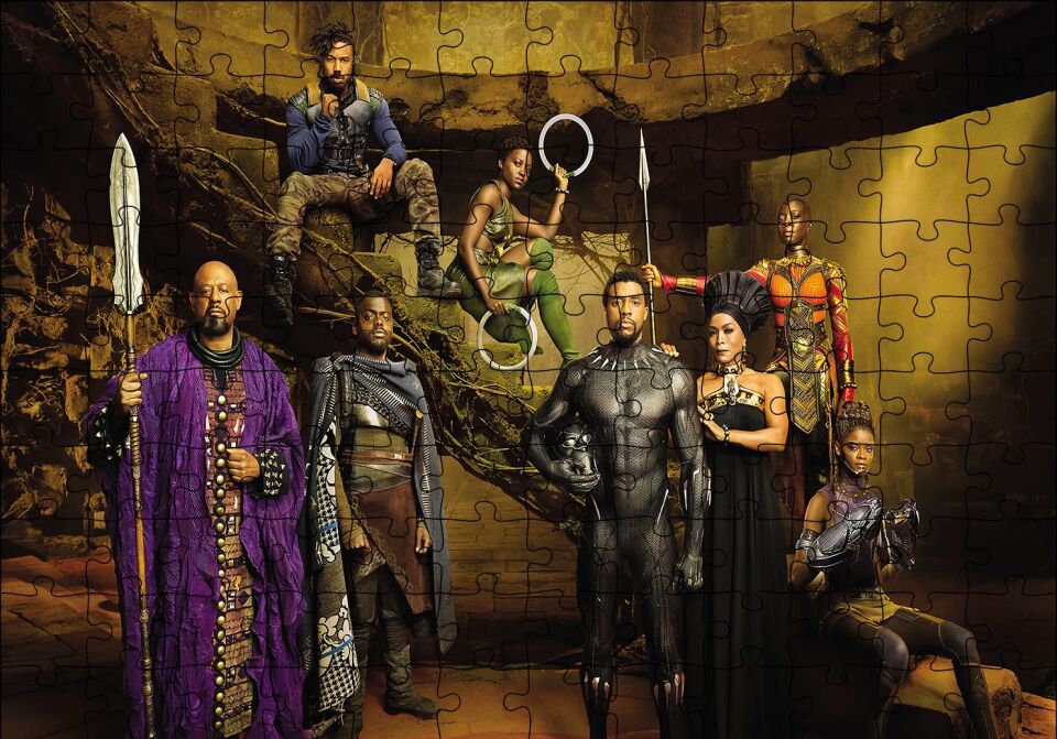 Black Panther ve Arkadaşları Puzzle Yapboz MDF Ahşap 120 Parça 24 cm X 34 cm