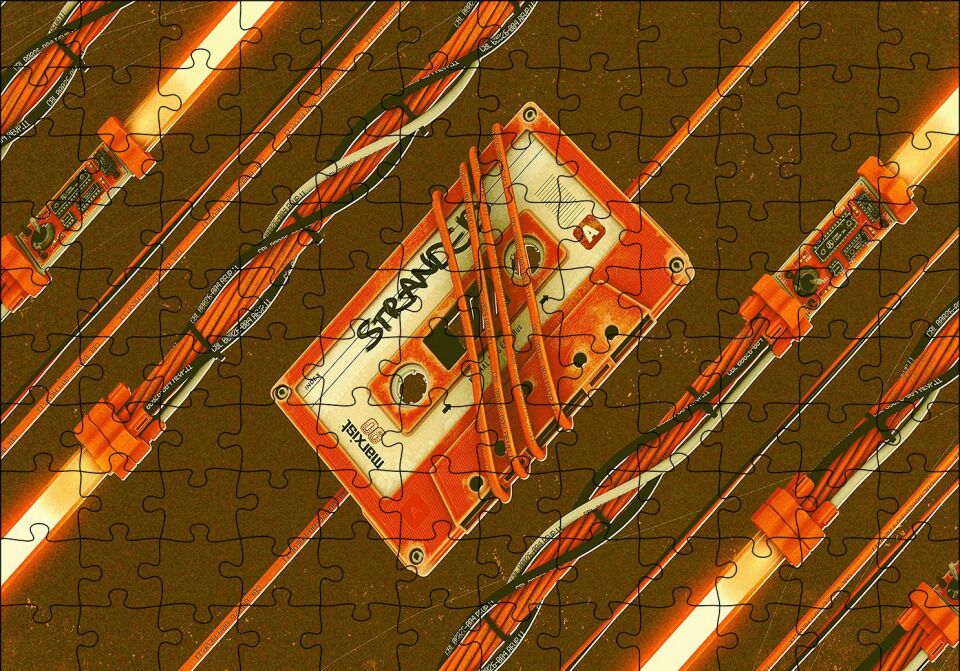 Teknoloji ve Nostalji Yan Yana Puzzle Yapboz MDF Ahşap 120 Parça 24 cm X 34 cm