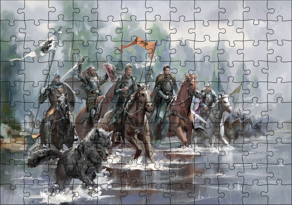 Game Of Thrones Savaşı Animasyon Görseli Puzzle Yapboz MDF Ahşap