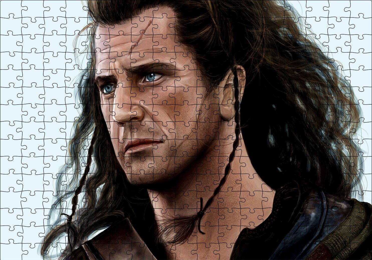 Braveheart Mel Gibson Artwork Puzzle Yapboz MDF Ahşap 255 Parça 34 cm X 49 cm