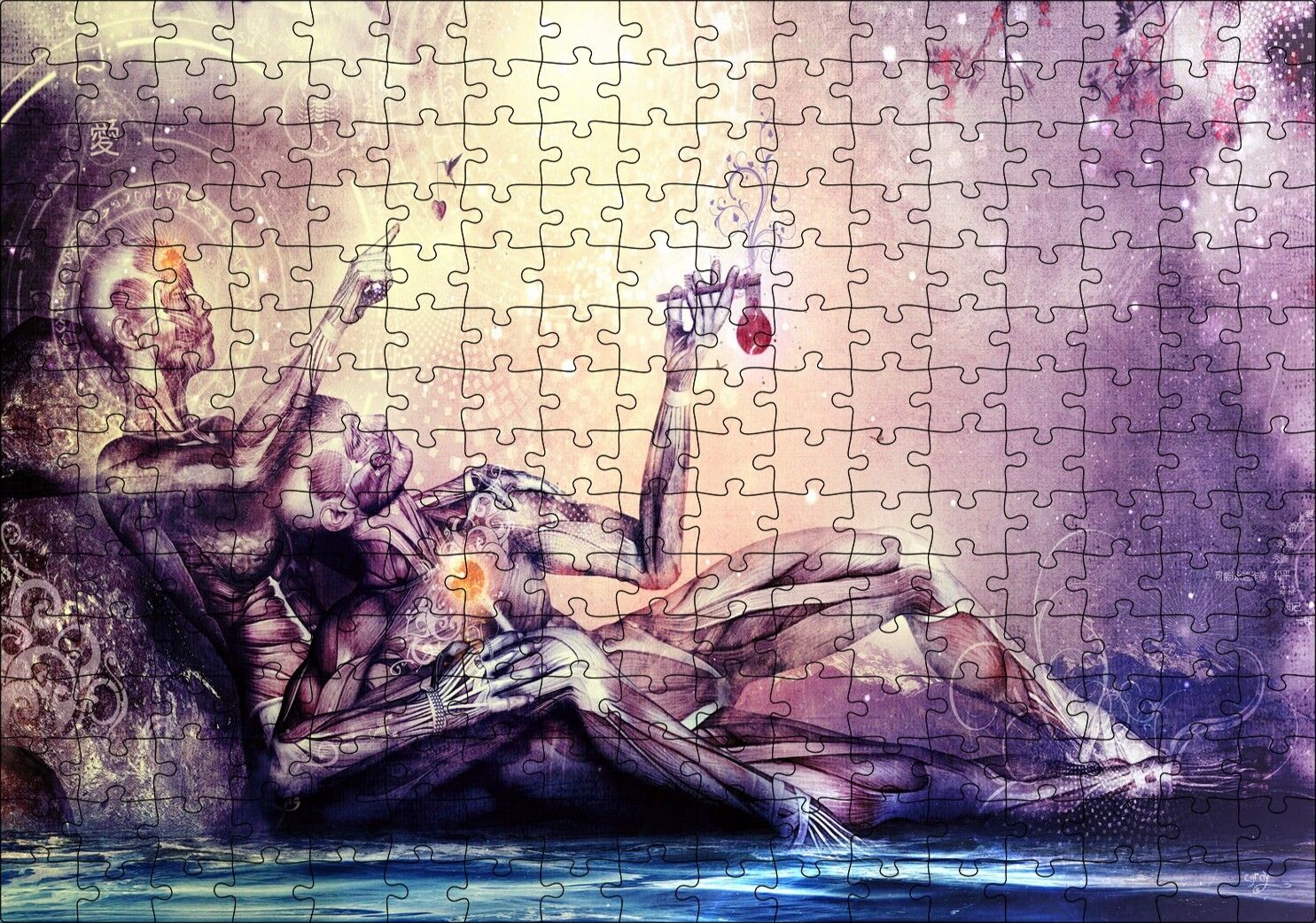 Anatomi Fantezi Sanat Görseli Puzzle Yapboz MDF Ahşap 255 Parça 34 cm X 49 cm