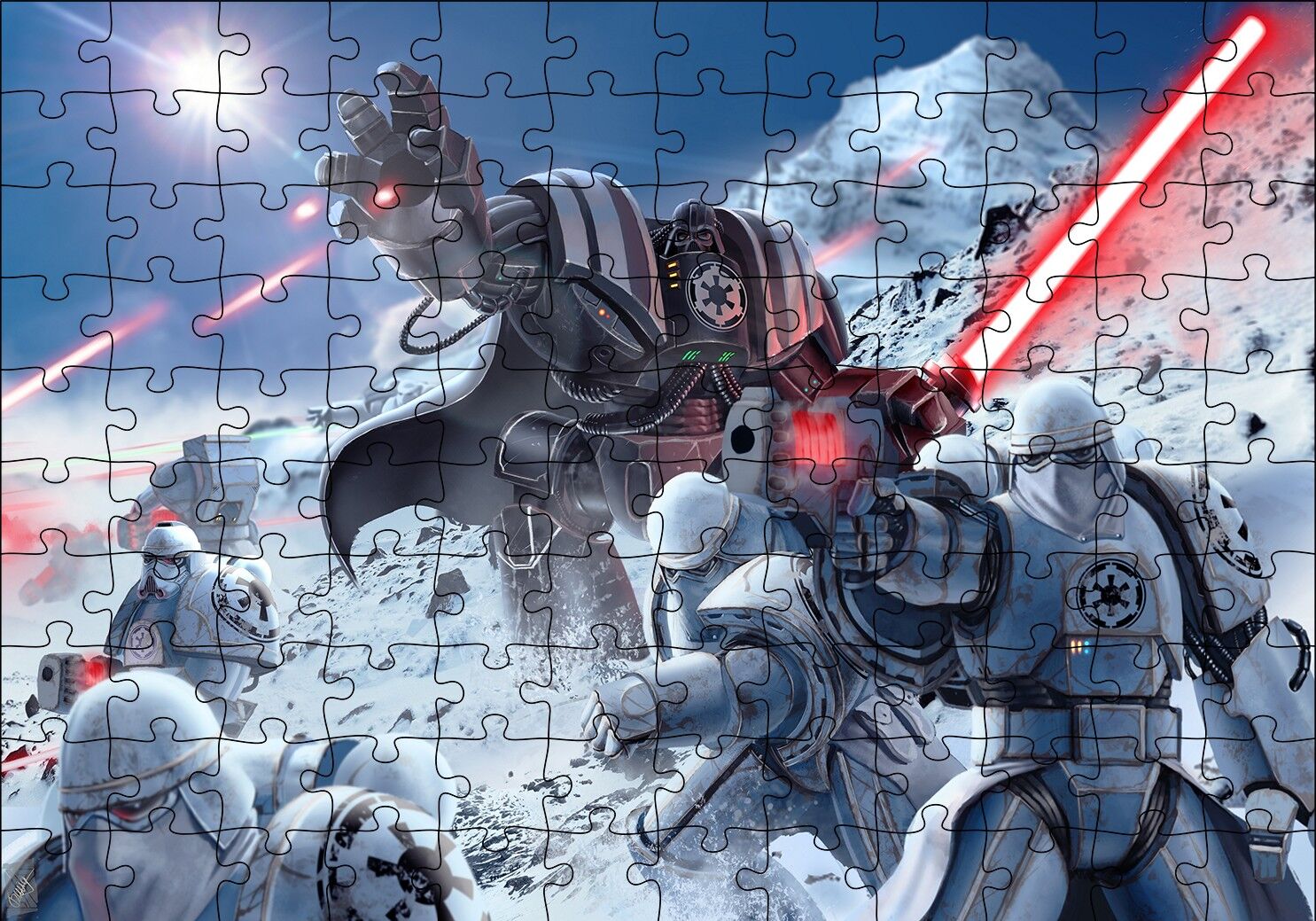 Star Wars Stormtroopers Darth Vader Warhammer Puzzle Yapboz MDF Ahşap