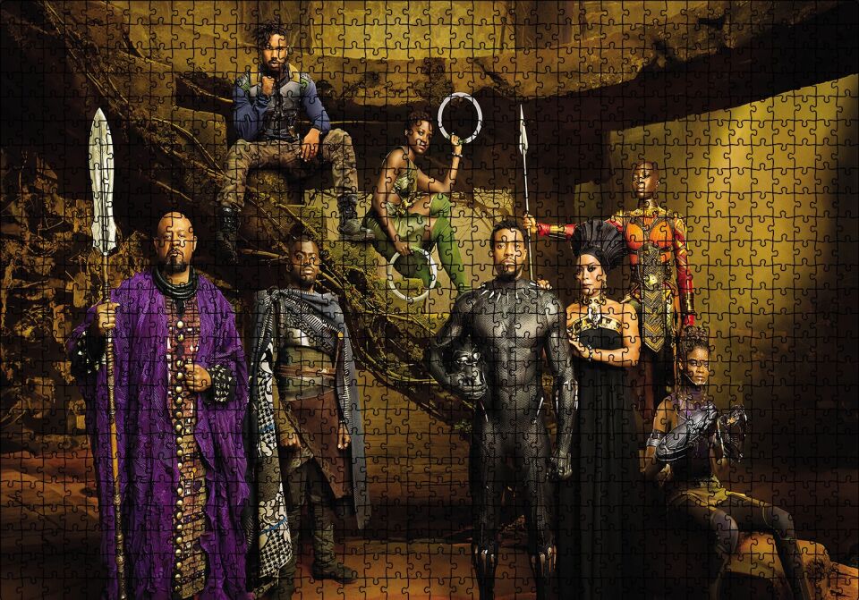 Black Panther ve Arkadaşları Puzzle Yapboz MDF Ahşap 1000 Parça 49 cm X 68 cm