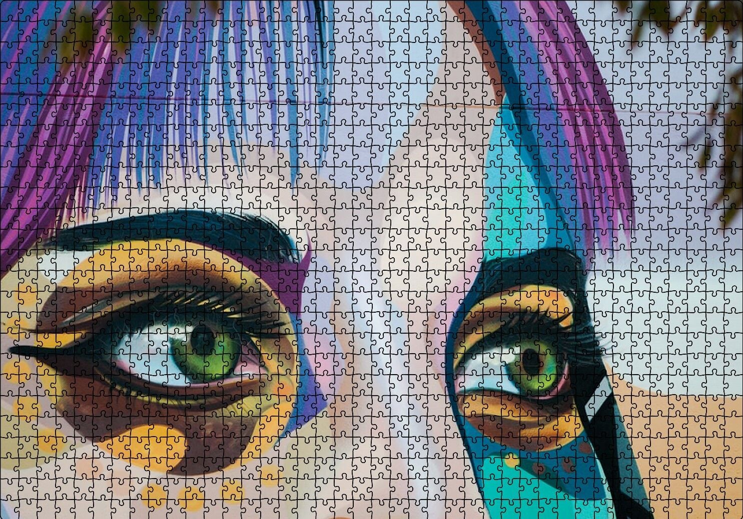 Kadın Gözü Boyama Puzzle Yapboz MDF Ahşap 1000 Parça 49 cm X 68 cm