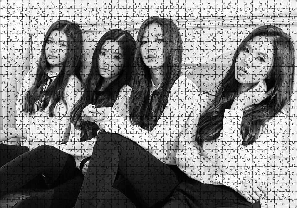 Red Velvet Siyah Beyaz Puzzle Yapboz MDF Ahşap 1000 Parça 49 cm X 68 cm