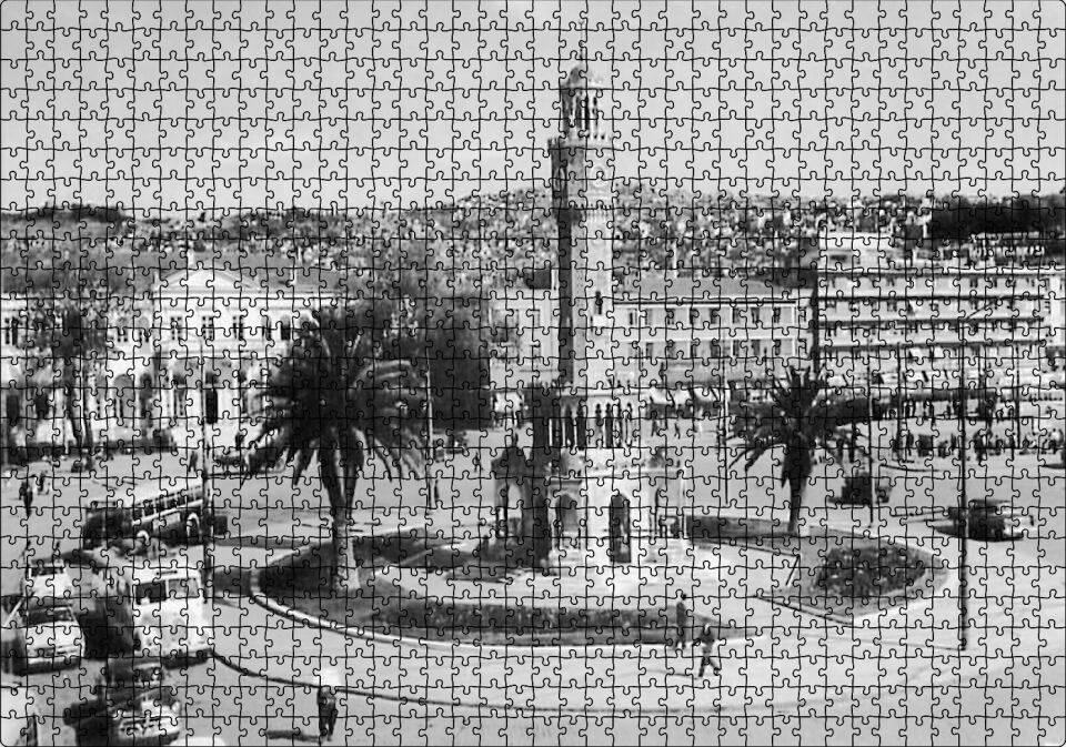 1950 Ler Konak Saat Kulesi İzmir Puzzle Yapboz MDF Ahşap 1000 Parça 49 cm X 68 cm