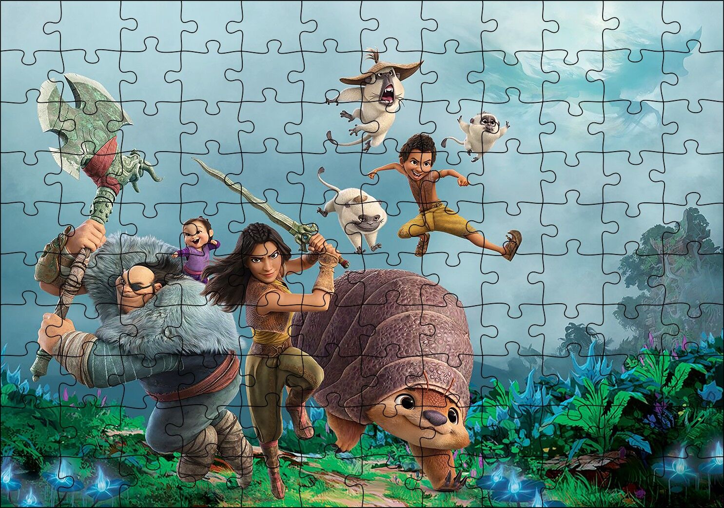Raya ve Son Ejderha Film Afişi Puzzle Yapboz MDF Ahşap 120 Parça 24 cm X 34 cm