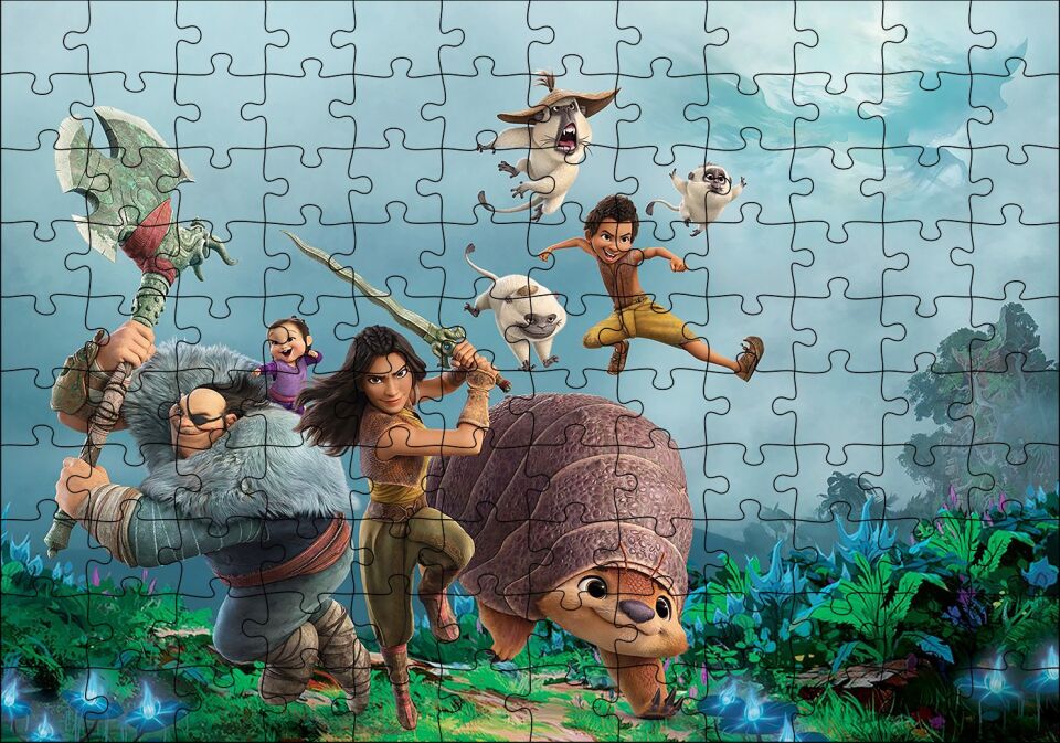 Raya ve Son Ejderha Film Afişi Puzzle Yapboz MDF Ahşap 120 Parça 24 cm X 34 cm