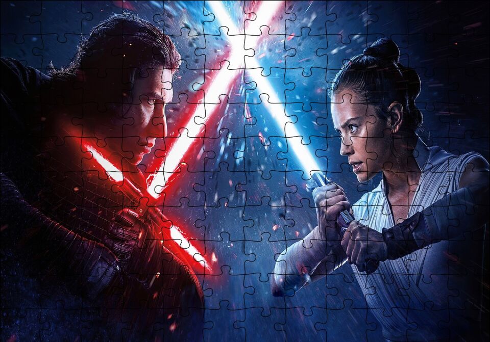 Starwars Rey Vs Kylo Ren Puzzle Yapboz MDF Ahşap