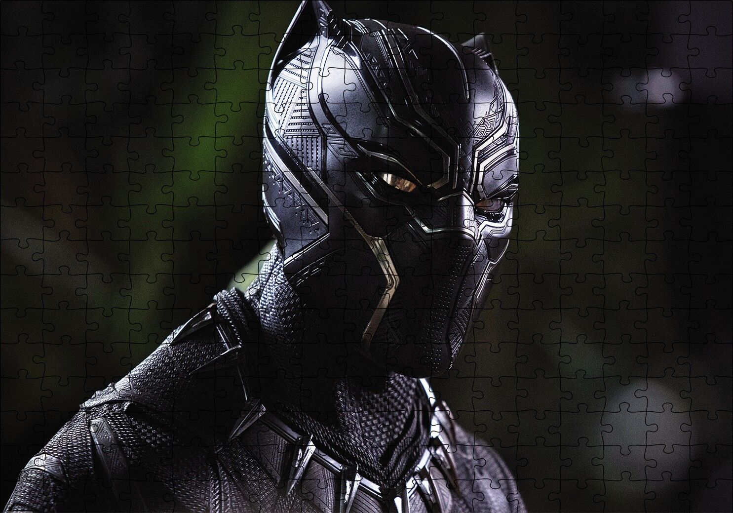 Black Panther Profil Puzzle Yapboz MDF Ahşap 255 Parça 34 cm X 49 cm