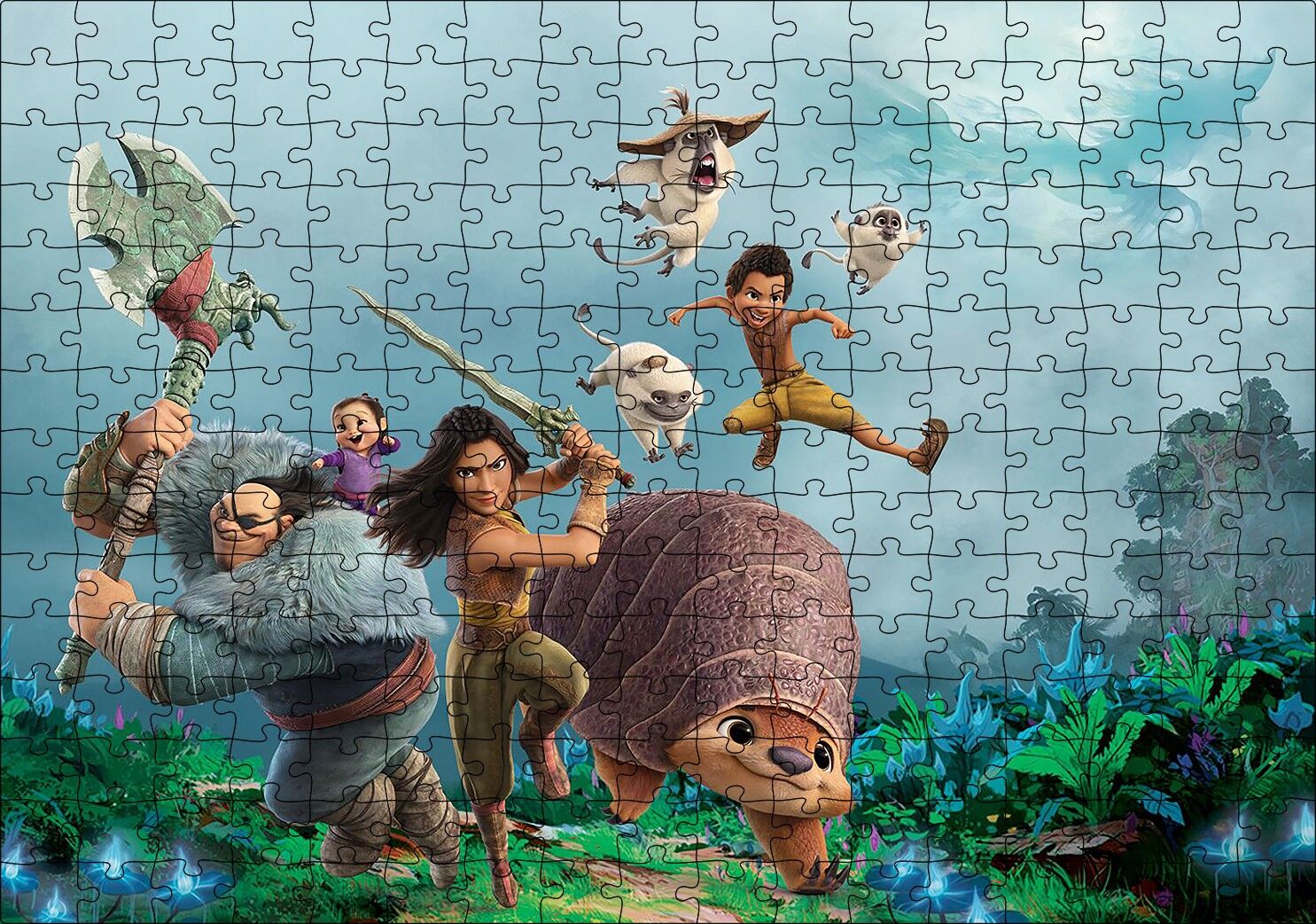 Raya ve Son Ejderha Film Afişi Puzzle Yapboz MDF Ahşap 255 Parça 34 cm X 49 cm