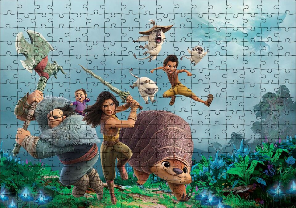 Raya ve Son Ejderha Film Afişi Puzzle Yapboz MDF Ahşap 255 Parça 34 cm X 49 cm