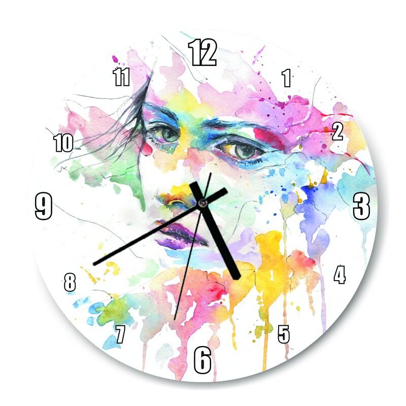 Boyalı Kadın  Mdf Ahşap Duvar Saati