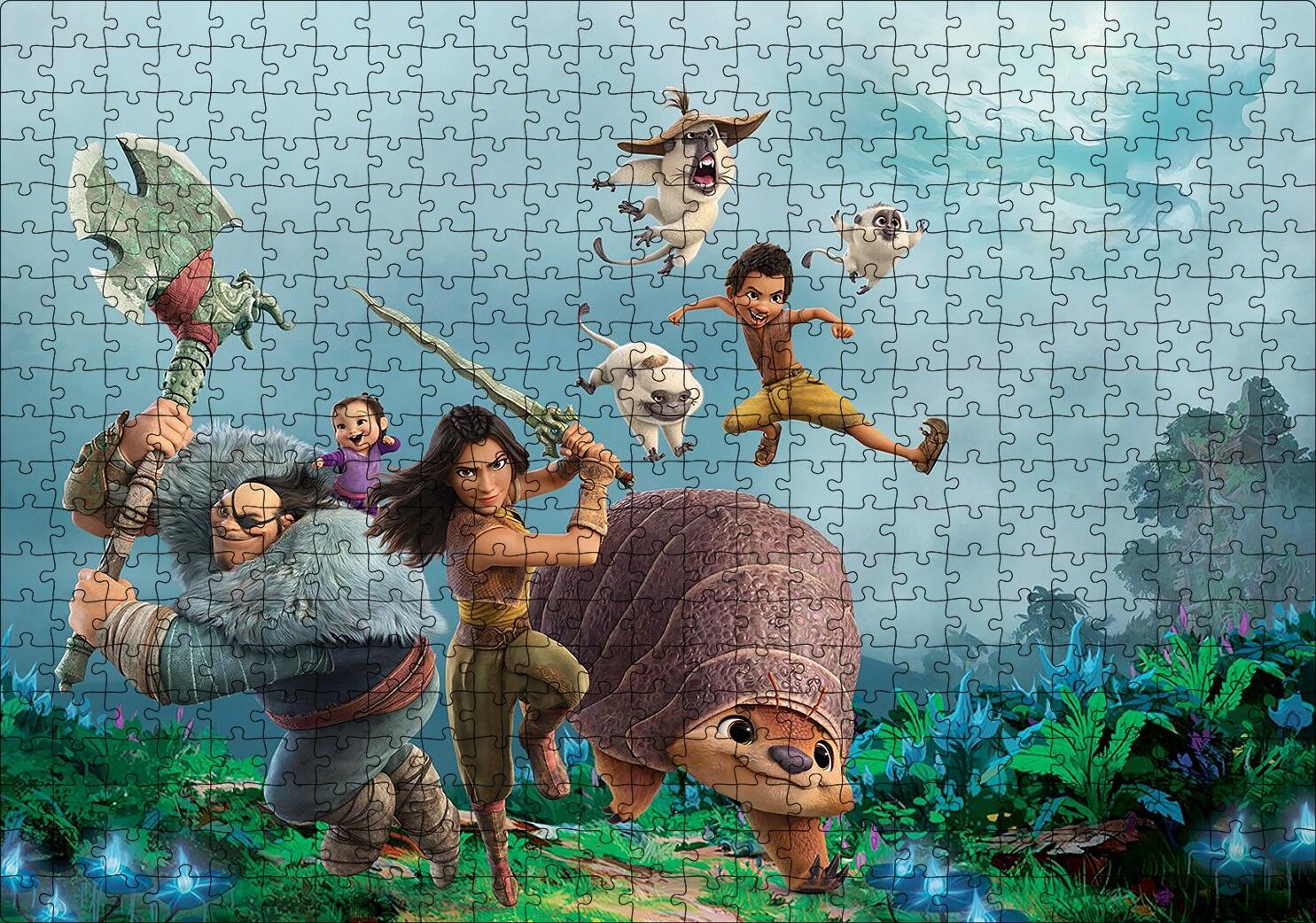 Raya ve Son Ejderha Film Afişi Puzzle Yapboz MDF Ahşap 500 Parça 49 cm X 68 cm