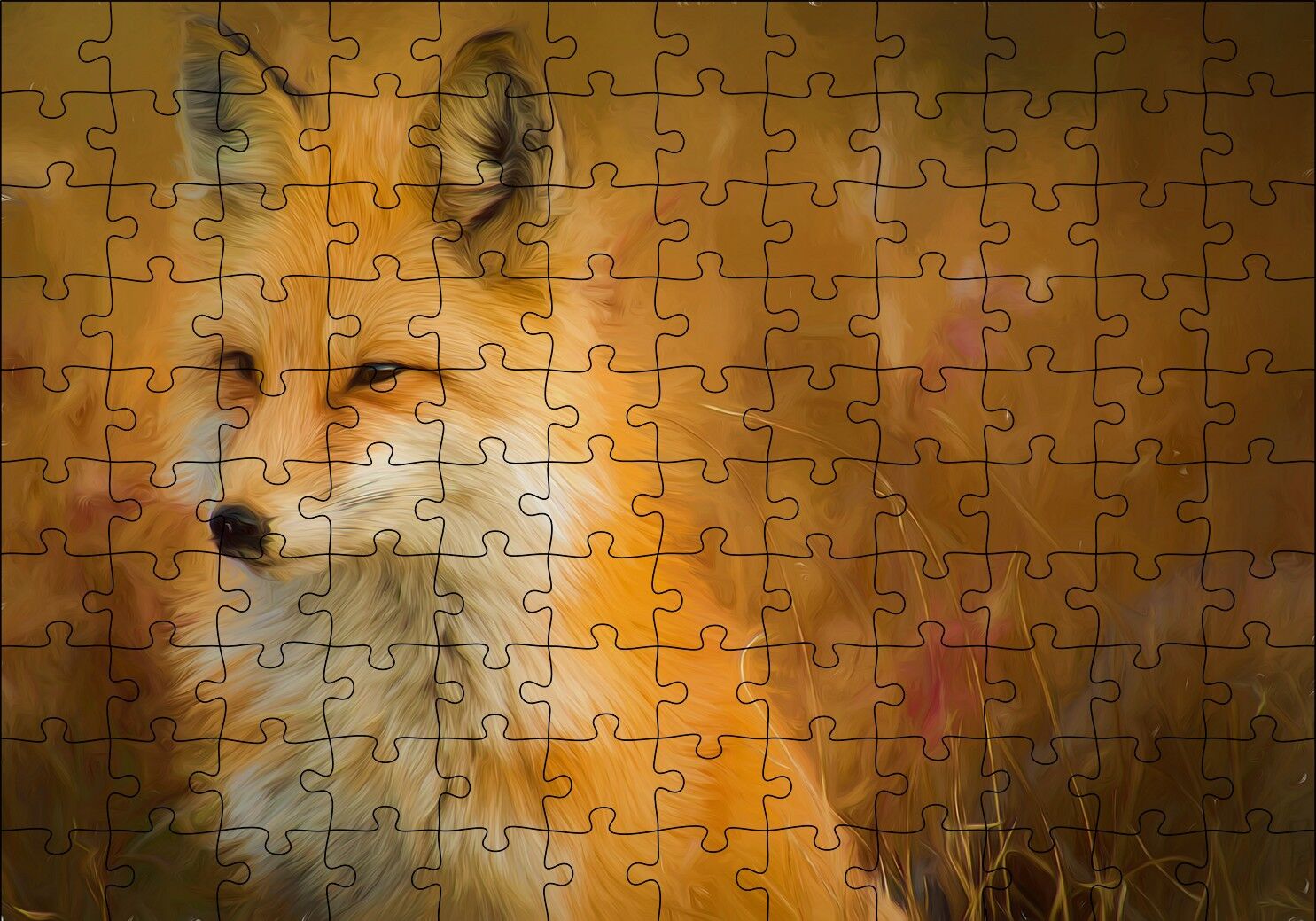 Tilki Artwork Puzzle Yapboz MDF Ahşap 120 Parça 24 cm X 34 cm