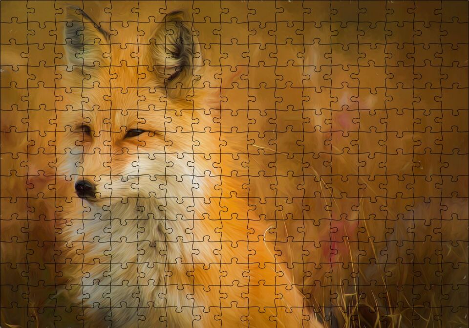 Tilki Artwork Puzzle Yapboz MDF Ahşap 255 Parça 34 cm X 49 cm