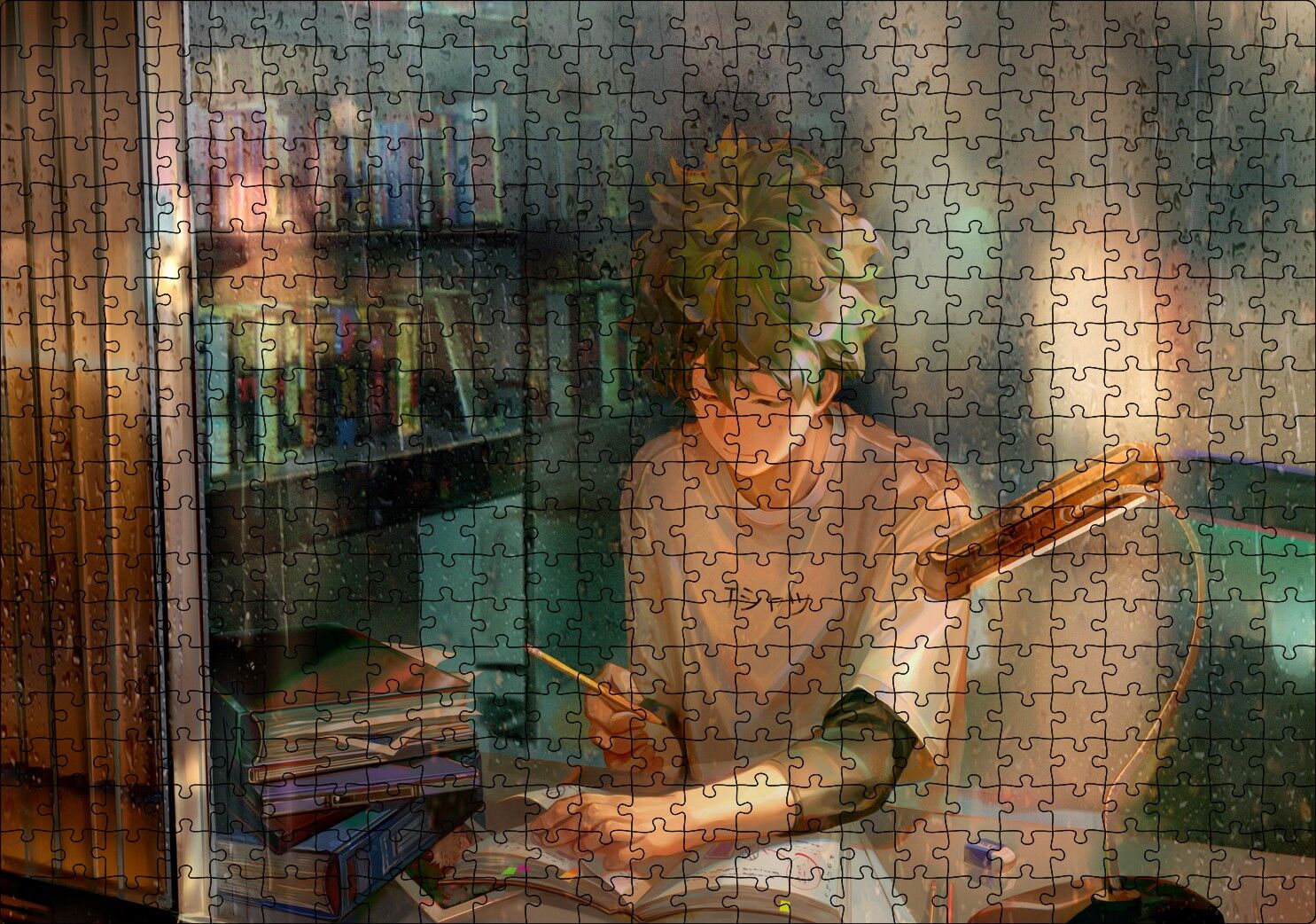 Anime My Hero Academia Boku no Hero Academia Görseli Puzzle Yapboz MDF Ahşap 500 Parça 49 cm X 68 cm