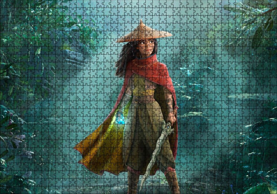Raya ve Son Ejderha Ormanda Görseli Puzzle Yapboz MDF Ahşap 1000 Parça 49 cm X 68 cm