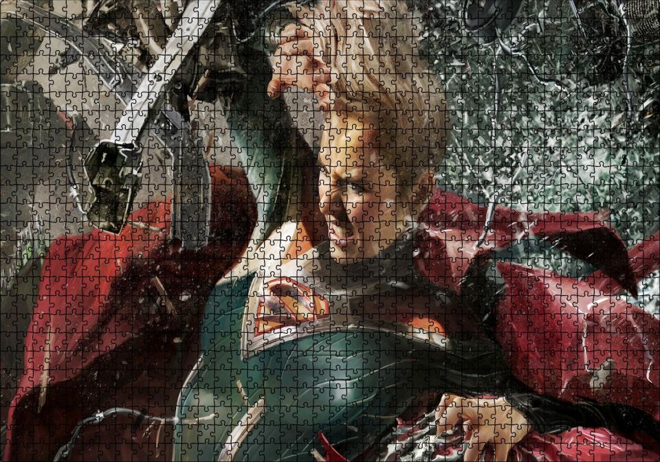 Adaletsizlik İki Supergirl Battles Superman Film Görseli Puzzle Yapboz MDF Ahşap 1000 Parça 49 cm X 68 cm