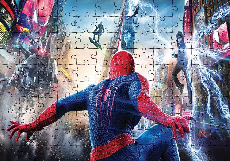 The Amazing Spider-Man 2 Electro Rhino Puzzle Yapboz MDF Ahşap