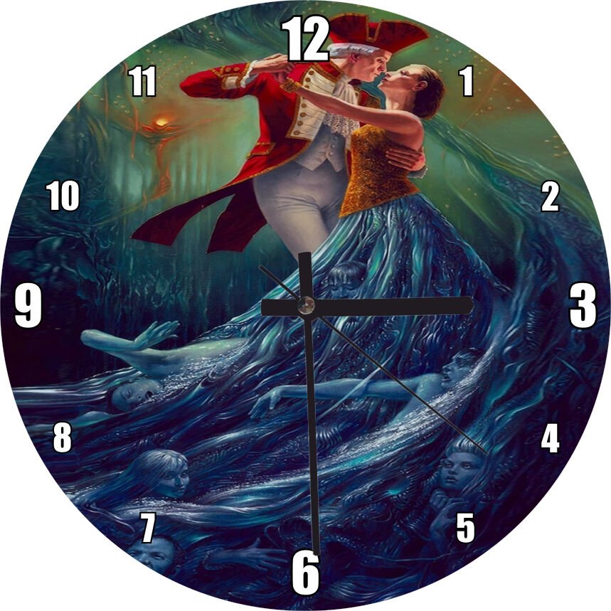 Kadın Erkek Dansı Rüya Sürrealizm  Mdf Ahşap Duvar Saati 50 cm Çap