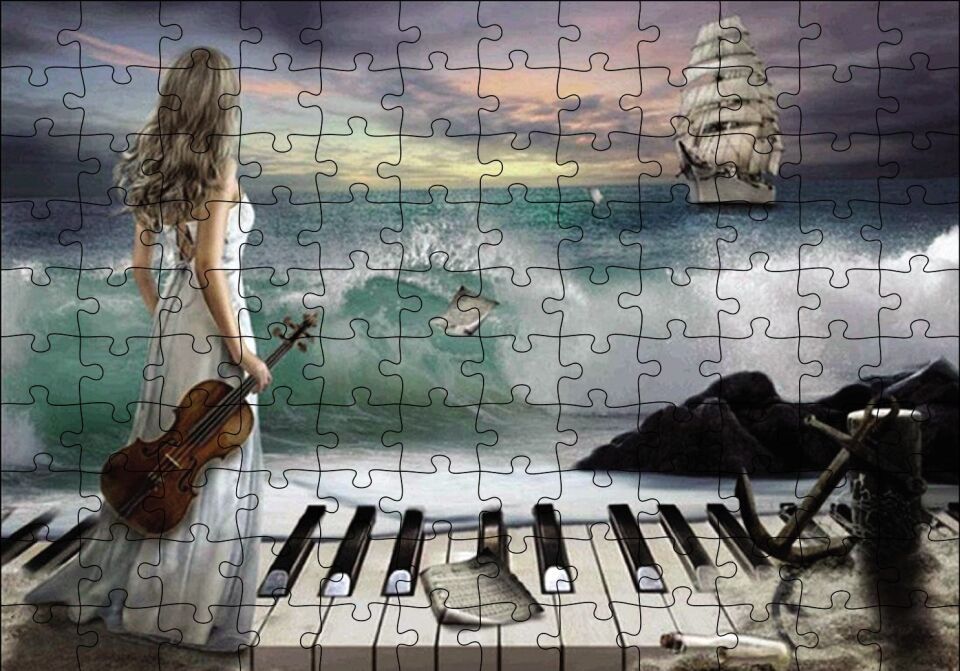 Deniz Senfonisi Puzzle Yapboz MDF Ahşap 120 Parça 24 cm X 34 cm
