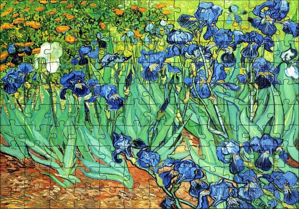 Vincent Van Gogh İrislerim Resim Puzzle Yapboz MDF Ahşap