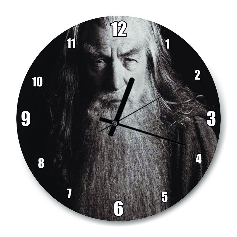 Yüzüklerin Efendisi Gandalf  Mdf Ahşap Duvar Saati 30 cm Çap