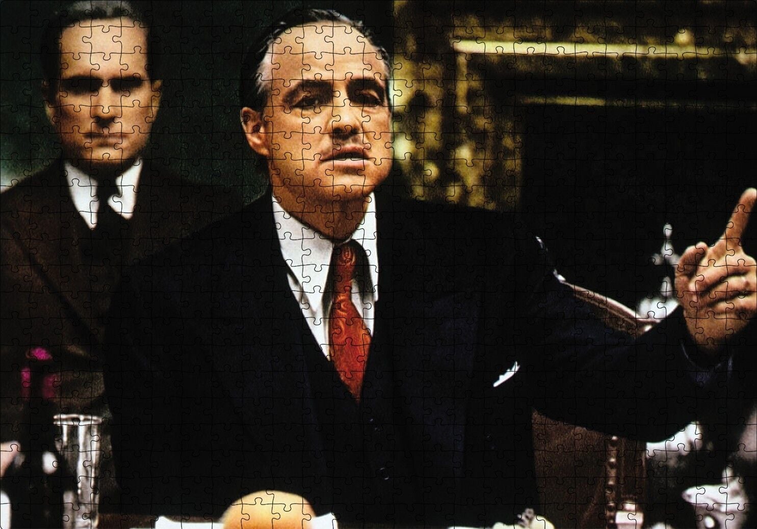 The Godfather Marlon Brando Yemek Masasında Puzzle Yapboz MDF Ahşap 500 Parça 49 cm X 68 cm