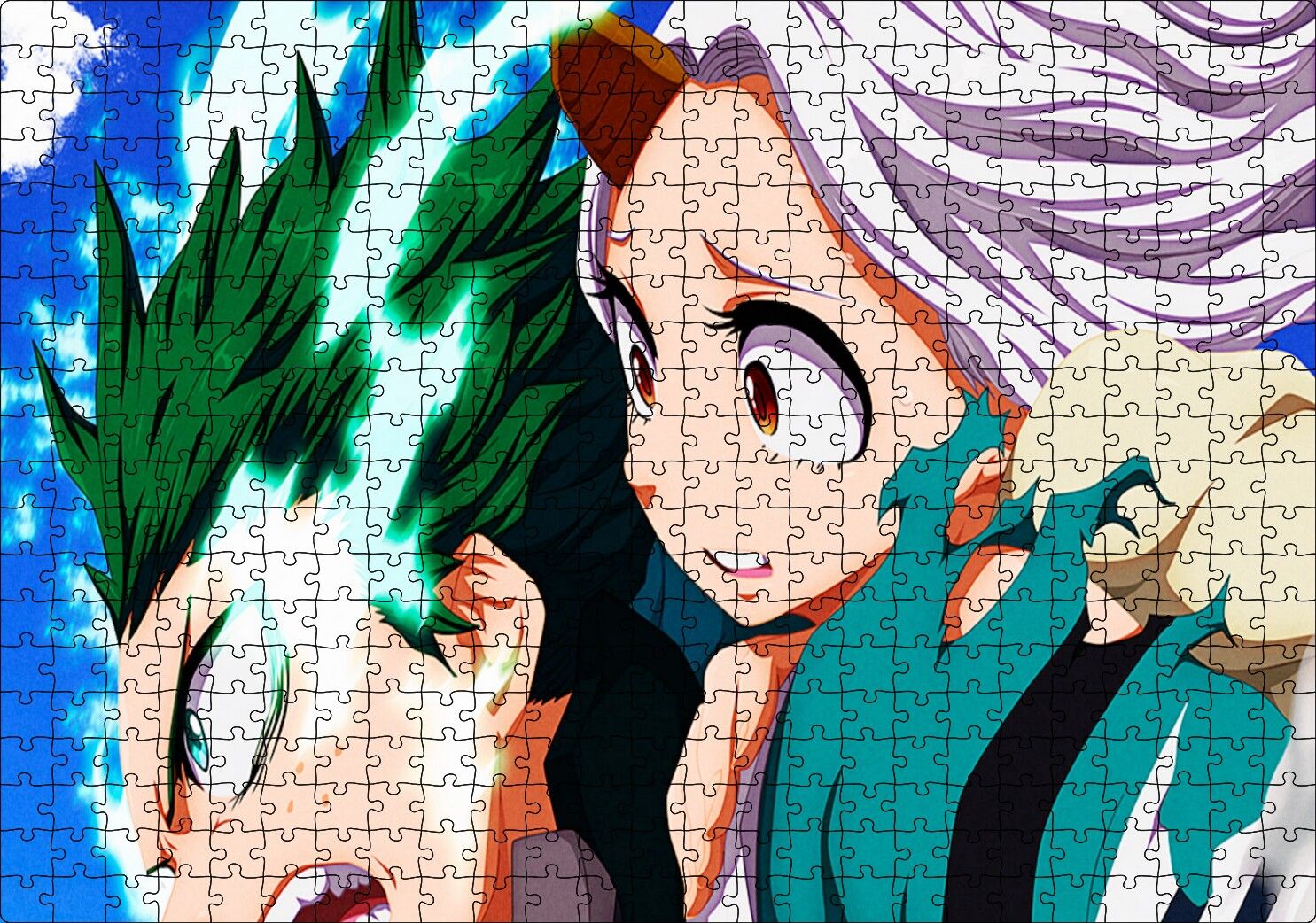 Anime My Hero Academia Eri Izuku Midoriya Görseli Puzzle Yapboz MDF Ahşap 500 Parça 49 cm X 68 cm