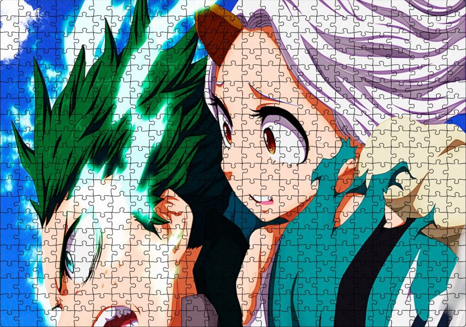 Anime My Hero Academia Eri Izuku Midoriya Görseli Puzzle Yapboz MDF Ahşap 500 Parça 49 cm X 68 cm