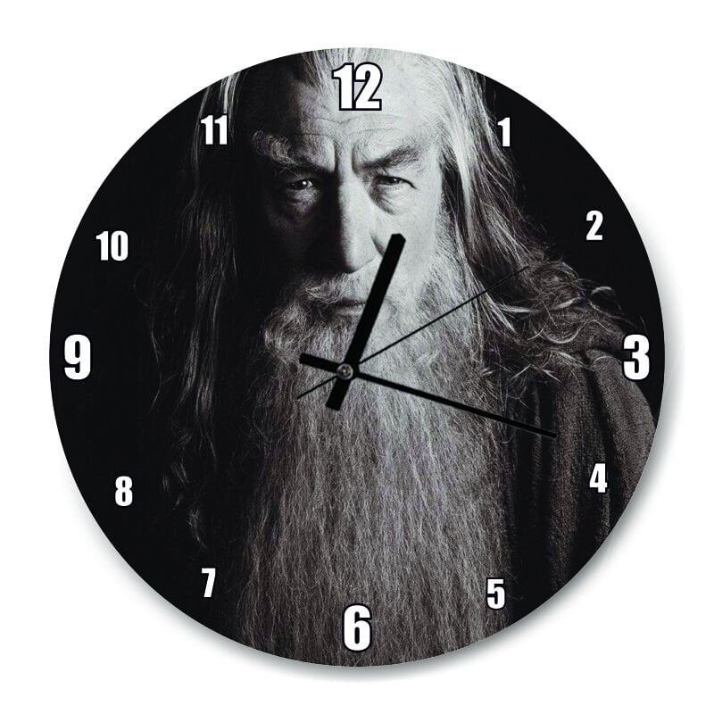 Yüzüklerin Efendisi Gandalf  Mdf Ahşap Duvar Saati 50 cm Çap