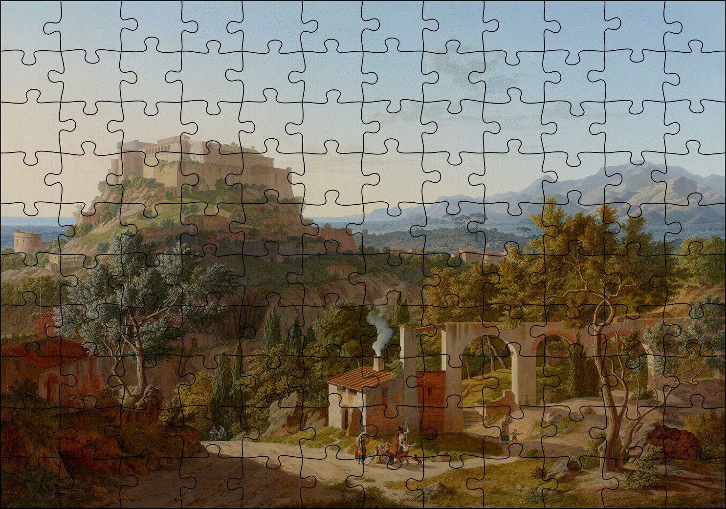 Massa Di Carrara Kalesi Puzzle Yapboz MDF Ahşap 120 Parça 24 cm X 34 cm