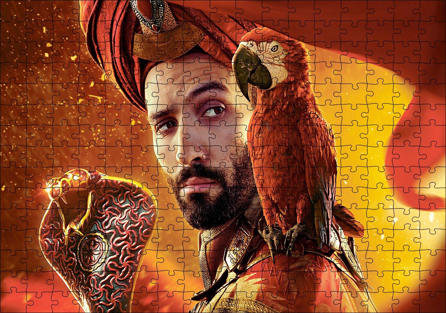 Aladdin Papağanı ve Asası Puzzle Yapboz MDF Ahşap 255 Parça 34 cm X 49 cm