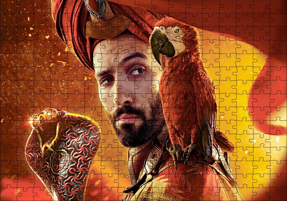 Aladdin Papağanı ve Asası Puzzle Yapboz MDF Ahşap 255 Parça 34 cm X 49 cm