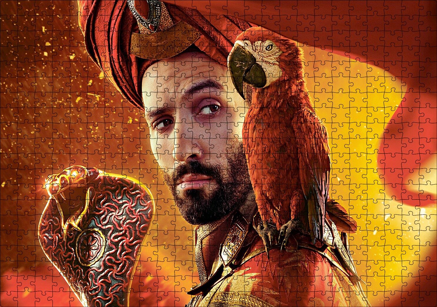 Aladdin Papağanı ve Asası Puzzle Yapboz MDF Ahşap 500 Parça 49 cm X 68 cm