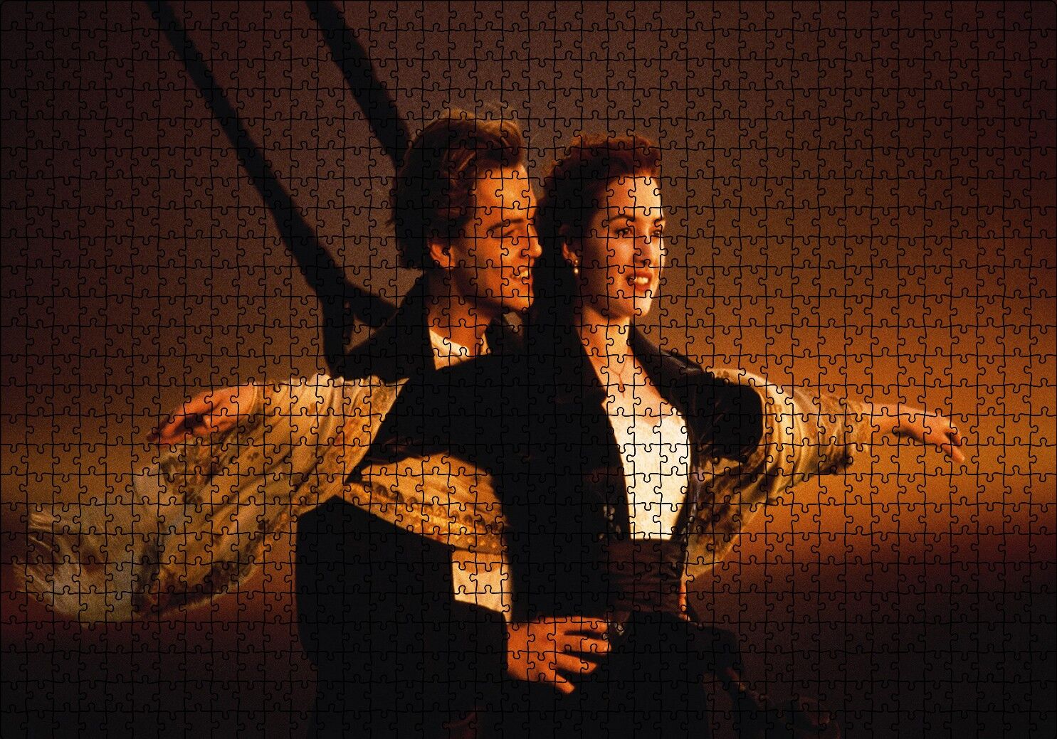 Titanic Jack ve Rose Gün Batımı Güvertede Puzzle Yapboz MDF Ahşap 1000 Parça 49 cm X 68 cm