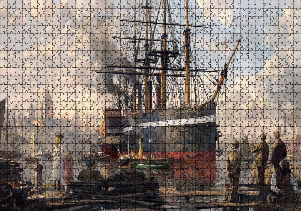Anno 1800 Görseli Puzzle Yapboz MDF Ahşap 1000 Parça 49 cm X 68 cm