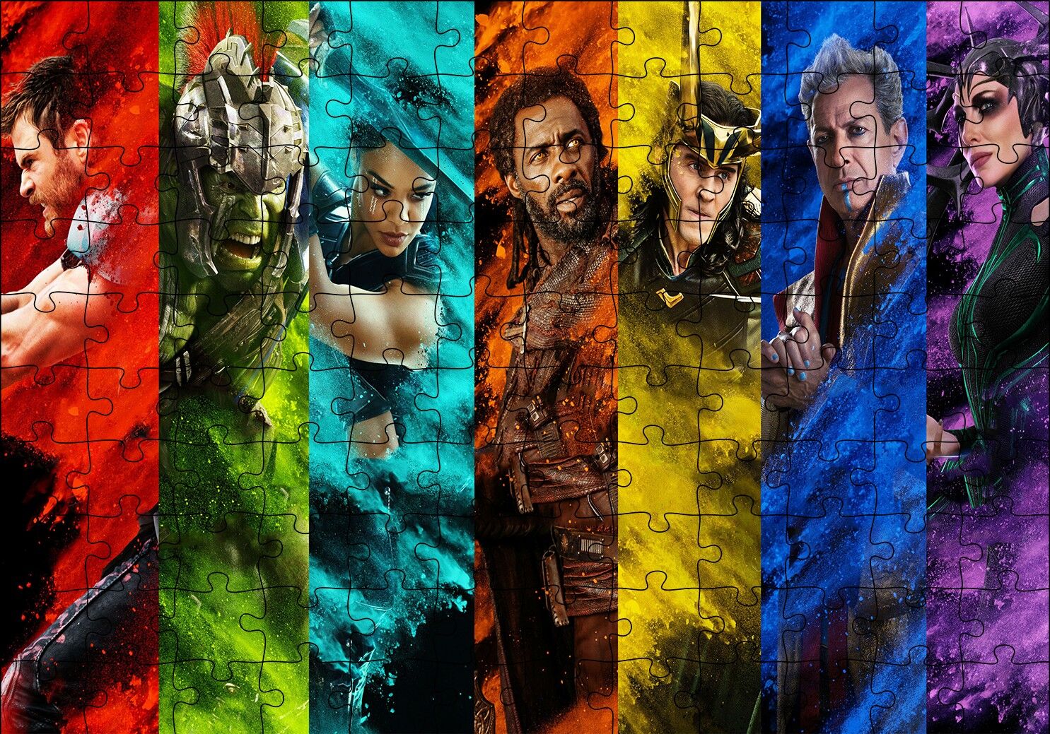 Thor Ragnarok Jeff Goldblum Anthony Hopkins Cate Blanchett Puzzle Yapboz MDF Ahşap
