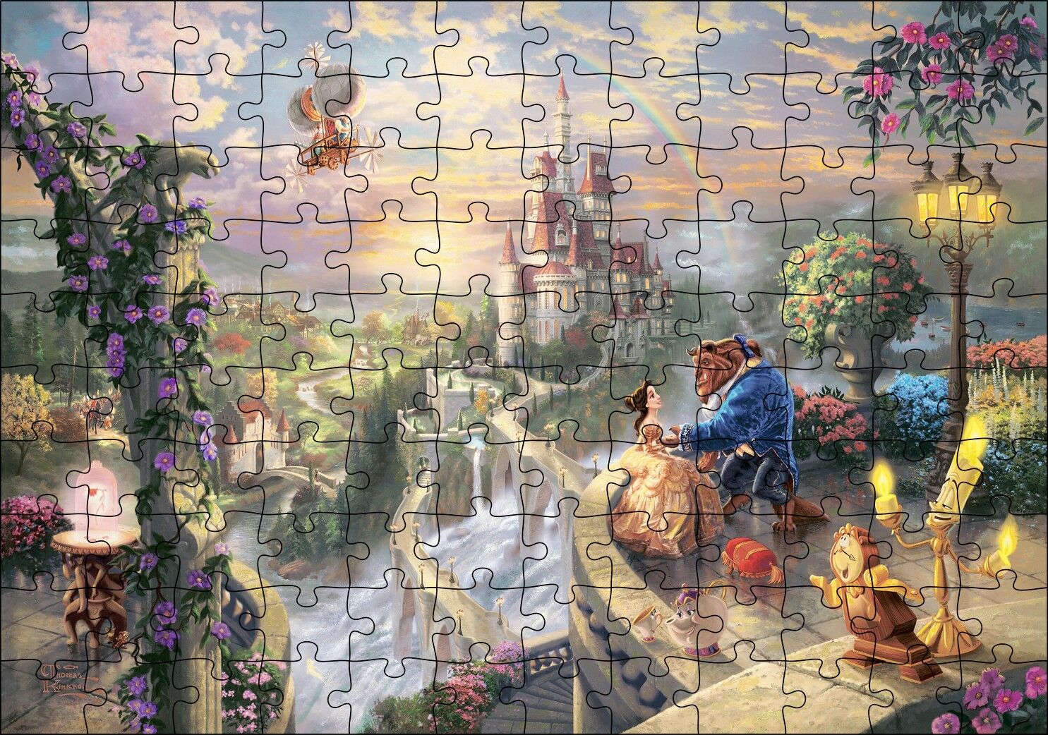 Güzel ve Çirkin Ağaçlar Aşk Gün Batımı Görseli Puzzle Yapboz MDF Ahşap