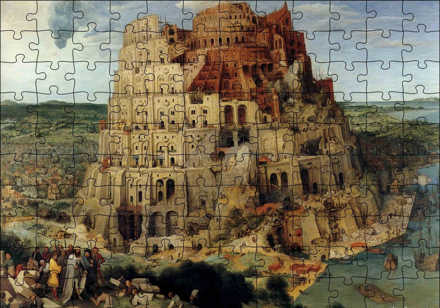 Babil Kulesi Puzzle Yapboz MDF Ahşap 120 Parça 24 cm X 34 cm