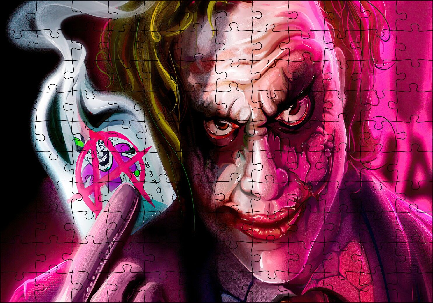 Anarşist Kartı İle Joker Görseli Puzzle Yapboz MDF Ahşap