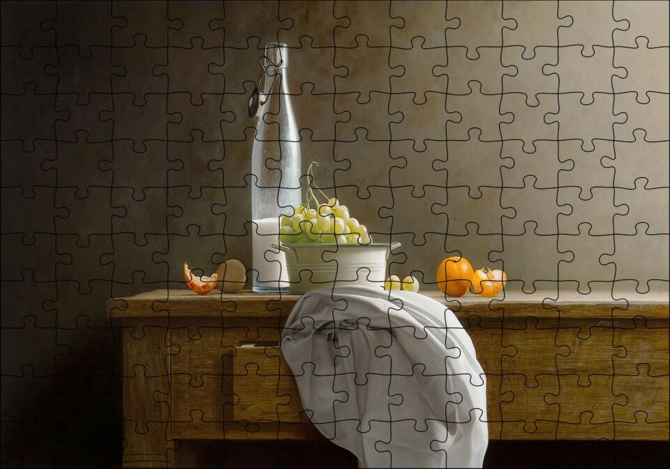 Modern Resim Sanat Fotoğrafçılığı Natürmort Görseli Puzzle Yapboz MDF Ahşap 120 Parça 24 cm X 34 cm