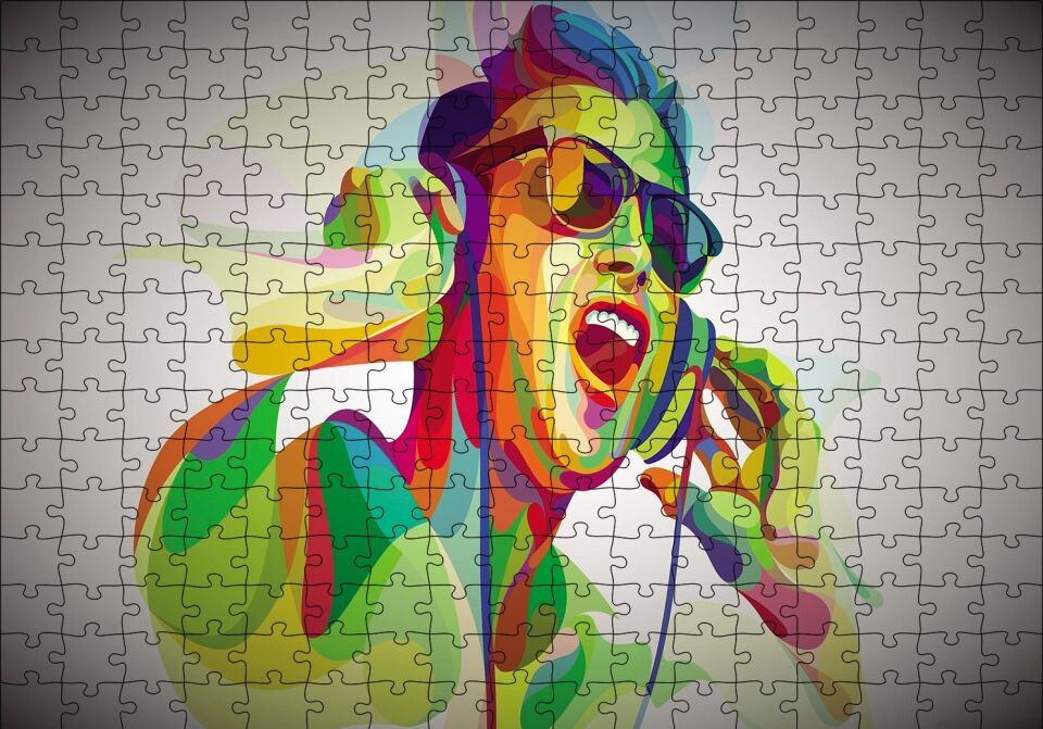 Renkli Dj Puzzle Yapboz MDF Ahşap 255 Parça 34 cm X 49 cm