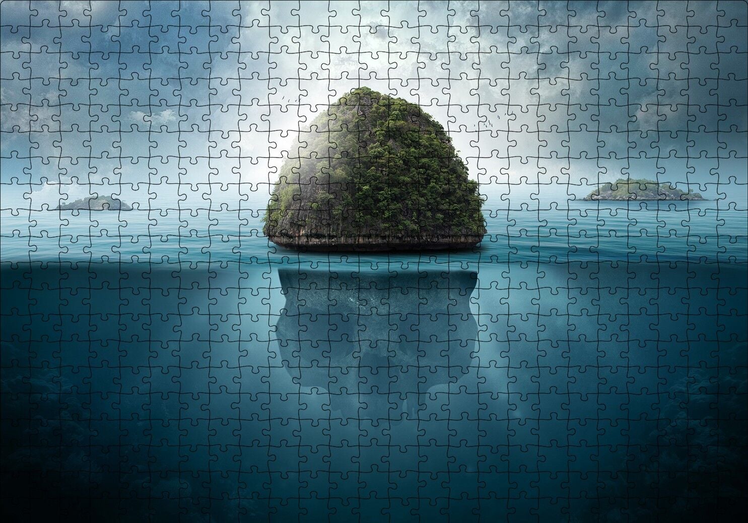 Tropikal Kurukafa Adası Puzzle Yapboz MDF Ahşap 500 Parça 49 cm X 68 cm