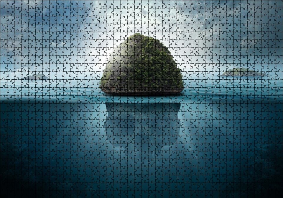 Tropikal Kurukafa Adası Puzzle Yapboz MDF Ahşap 1000 Parça 49 cm X 68 cm