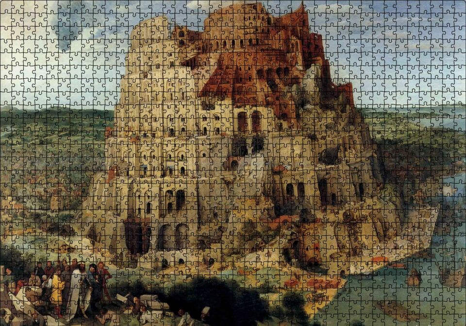Babil Kulesi Puzzle Yapboz MDF Ahşap 1000 Parça 49 cm X 68 cm