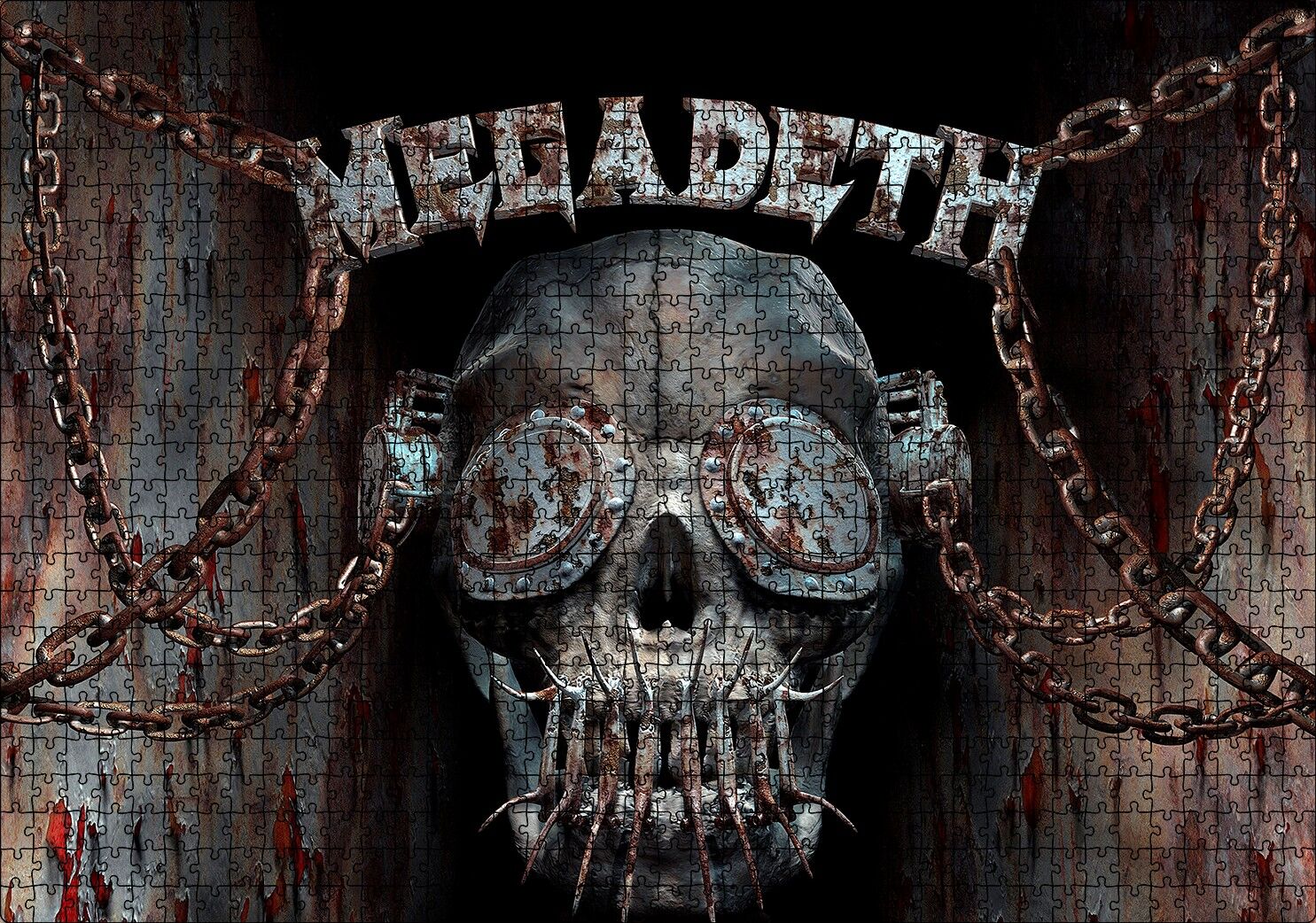 Megadeth Deri Maskeli Kuru Kafa Puzzle Yapboz MDF Ahşap 1000 Parça 49 cm X 68 cm